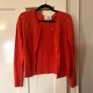 Tabitha Orange Embroidered Cardigan
